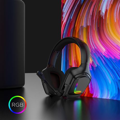 ONIKUMA K20 casque filaire avec Microphone RGB lumière jeux