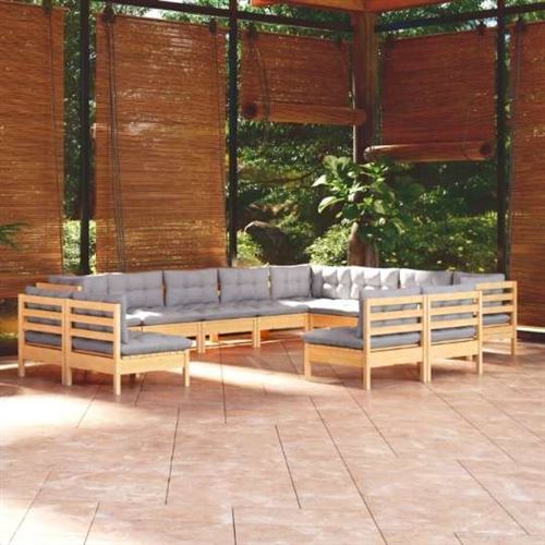 Non Communiqué Bois Salon De Jardin Vidaxl 12 Personnes 12 Pieces