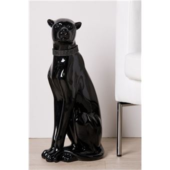 Laure Terrier Grande Statue de panthère Noire en résine, Position Assise,  Longueur 60 centimètres : : Cuisine et Maison
