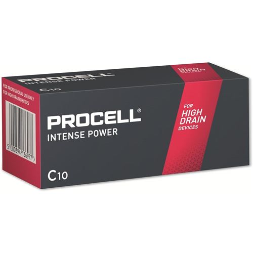 PROCELL pack de 10 piles alcalines LR14 Intense MX1400 Baby C