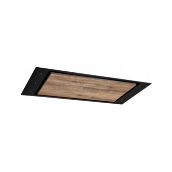 ROBLIN Hotte de plafond Nature noir + panneau bois 6835428