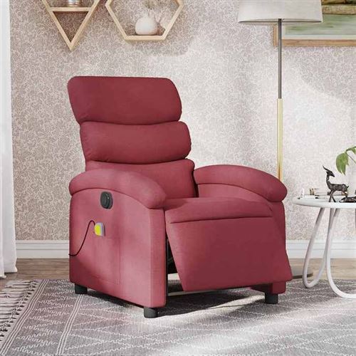 Non Communiqué Rouge Vidaxl Fauteuil De Massage, Relaxation Électrique Réglable Tissu Bordeaux