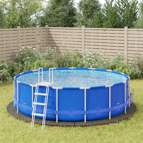 vidaXL Zwembadgrondzeil Ã˜458 cm polyester geotextiel lichtgrijs94228