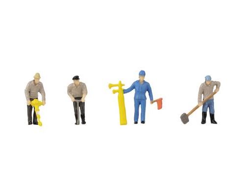 SET de figurines H0 avec mini-effet sonore pour les ouvriers de voie et les trémolo Faller 180238