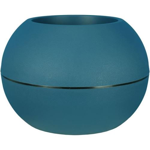 Bac à fleurs Riviera Granit Boule bleu 50 cm 18 L double paroi effet granit - Image 4