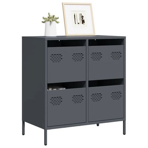 Non Communiqué Gris Vidaxl Buffet Anthracite 68X39x73,5 Cm Acier Laminé À Froid, Meuble De Rangement, Meuble De Rangement De Cuisine, Meuble De 851258