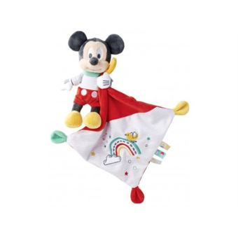 Peluche mickey avec mouchoir 21 x 21 cm - doudou souris enfant - set cadeau naissance + 1 carte tigre - bébé - 1