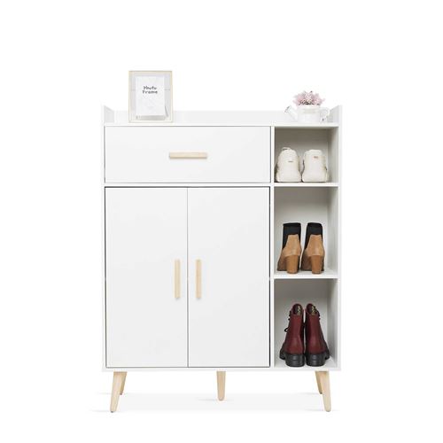 Étagère/Meuble de Rangement, Meuble à Chaussures, en Bois,Blanc