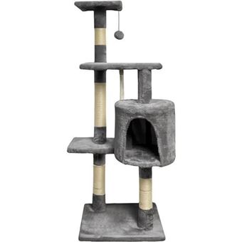 Paloma Arbre A Chat Gris Foncé 40 X 40 X 114Cm -  3 Plateformes, 1 Corde, 1 Niche , Poteaux A Griffer - 1