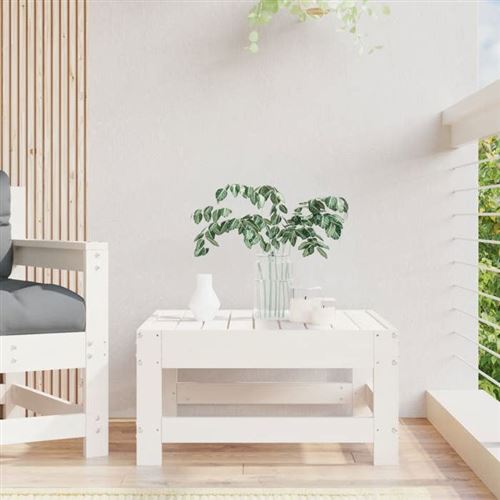 Vidaxl Blanc Repose-Pied De Jardin - Bois De Pin - Image 3