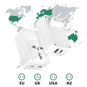 Adaptateur De Prise USA Vers Europe – Compact, Ignifuge – Pour Voyages, études à L’étranger, Aéroports – Convertisseur De Charge Simple - 8