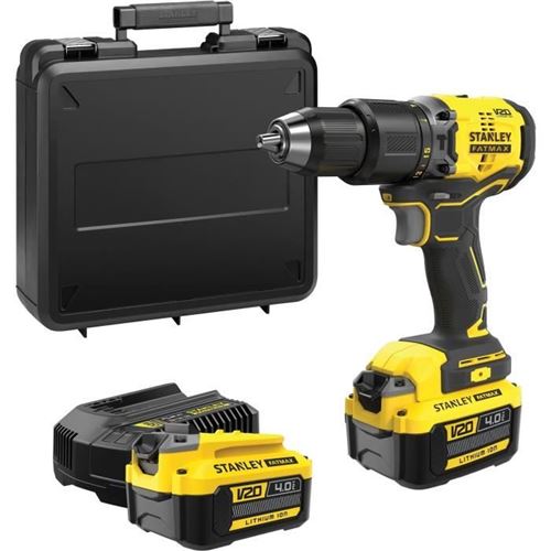 Non Communiqué Perceuse Visseuse A Percussion Brushless 60 Nm - Lithium 18V - 2 Batteries 4Ah - Stanley Fatmax V20 - Sfmcd715m2k-Qw
