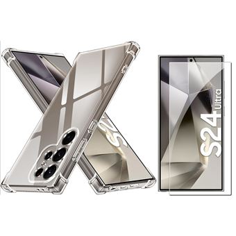 Coque Pour Samsung Galaxy S24 Ultra Silicone Transparente Angles Renforces + Verre Trempe Little Boutik© - 1