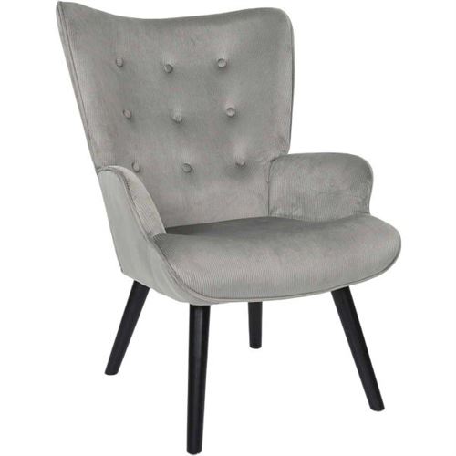 Non Communiqué Gris Fauteuil En Velours Côtelé Giulia