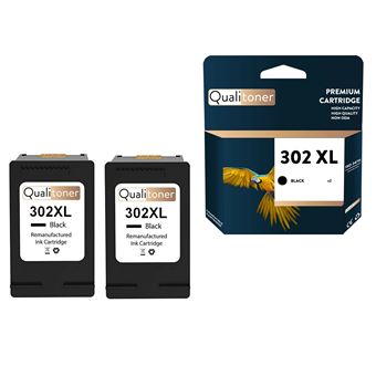 QUALITONER - 2 Cartouche compatible pour HP 302 XL 302XL Noir pour