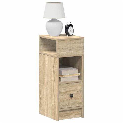 vidaXL Tables de chevet 2 pcs avec tiroir chêne sonoma 25x31x66 cm, table d'appoint, armoire de lit, table d'appoint pour la 858619