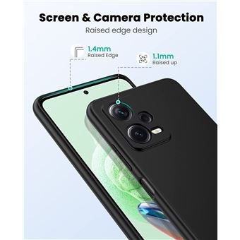 Coque Silicone Noir + 2 Verres Trempes Pour Xiaomi Redmi Note 12