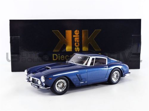 Voiture Miniature de Collection KK SCALE MODELS 1-18 - FERRARI 250 SWB Passo Corto - 1961 - Blue Metallic - 180763BL