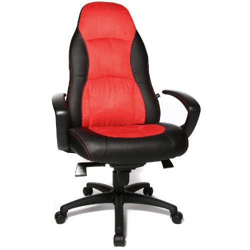 Siège de bureau / Fauteuil de direction SPEED CHAIR AL.F2, simili cuir noir / rouge