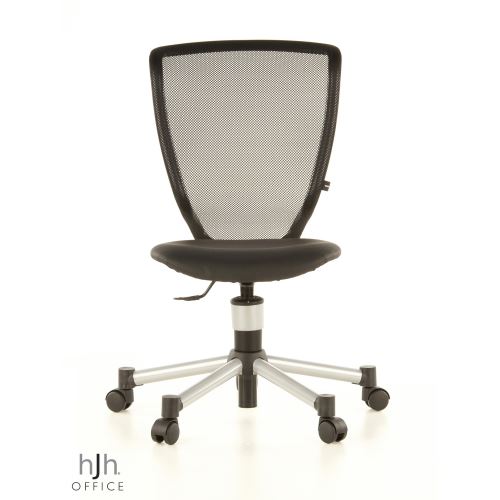 Siège de bureau enfant / Siège pivotant TITAN JUNIOR, tissu maille / simili cuir noir
