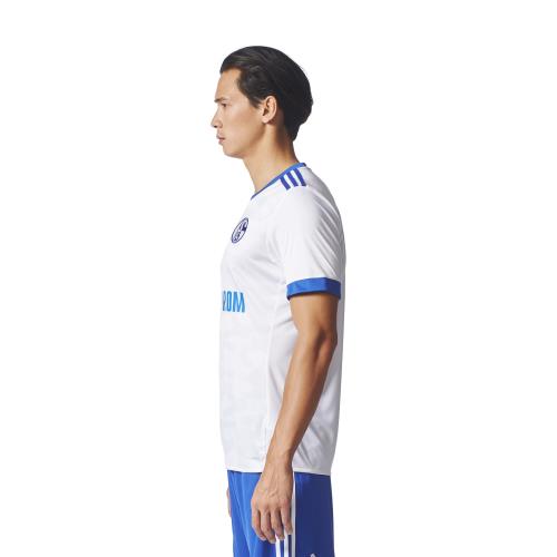 Adidas - Maillot FC Schalke 04 Extérieur 2017/2018 - L - blanc/bleu vif/gris clair