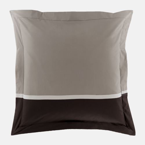 Essix home collection taie d'oreiller toi et moi tabac/taupe 65 x 65 cm
