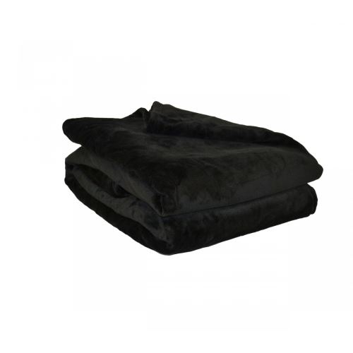 Couverture Microflanelle Noire 100% polyester 280g 180x220 - Poyet Motte