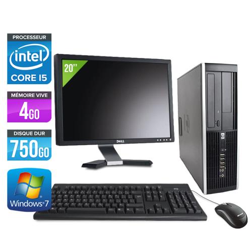 Ordinateur HP Elite 8100 SFF + Ecran 20'' - Noir - Intel Core i5-650 / 3.2 GHz - RAM 4 Go - HDD 750 Go - DVDRW - Gigabit Ethernet - Windows 7 Professi