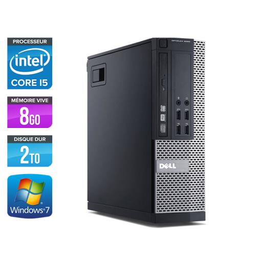Unité centrale Dell Optiplex 7010 SFF - Noir - Intel Core i5-3470 / 3.20 GHz - RAM 8 Go - HDD 2 To - DVDRW - Gigabit Ethernet - Windows 7 Professionne