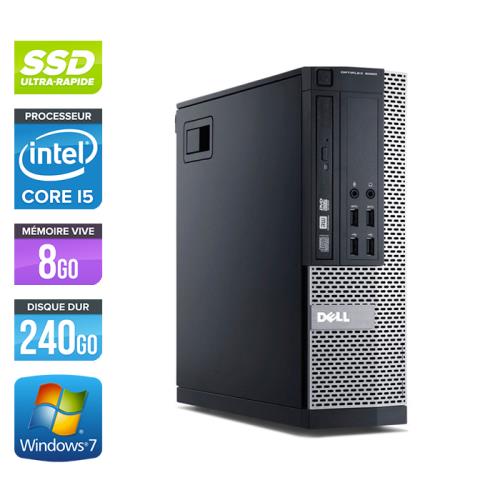 Unité centrale Dell Optiplex 7010 SFF - Noir - Intel Core i5-3470 / 3.20 GHz - RAM 8 Go - SSD 240 Go - DVDRW - Gigabit Ethernet - Windows 7 Profession