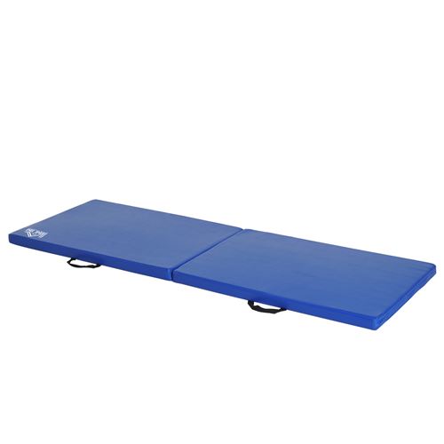 Tapis de gymnastique pliable HOMCOM - Bleu - 180x60x5 cm - Simili cuir - Confortable et portable