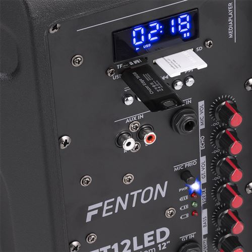 FT12LED Enceinte Sono Portable avec Batterie 12'' - 700W