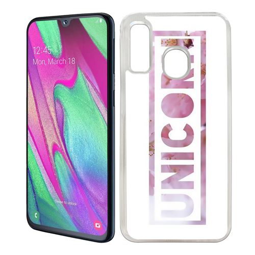 Coque pour Samsung Galaxy A40 -  Unicorn Fleurs Licorne
