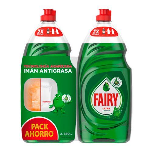 Liquide vaisselle main Fairy Ultra Original 780 ml + 780 ml (Pack de 2)