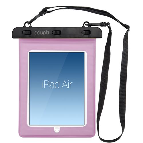 doupi Étui Etanche 280x210mm pour 9 / 10 pouces Tablet, avec fonction écran tactile Caisson Waterproof water resistant Beach Bag, rose