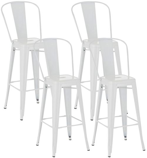 Lot de 4 tabourets de bar Design Aiden , Blanc