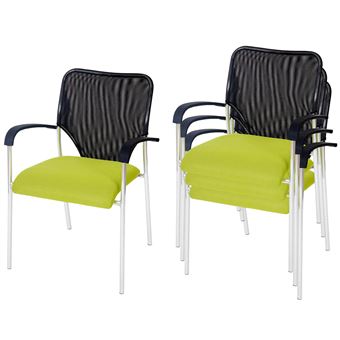 Lot de 4 chaises de conférence visiteur Tulsa, empilable Lot de 4 chaises de conférence visiteur Tulsa, empilable