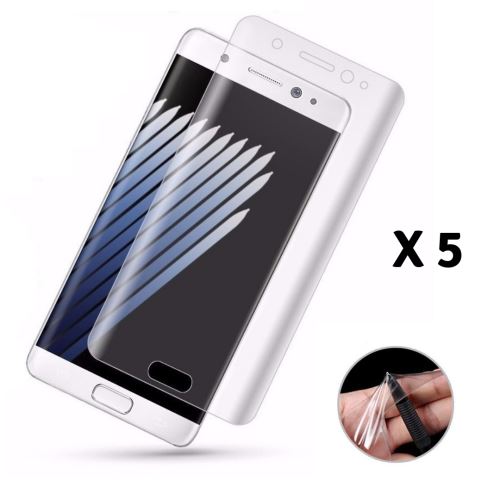 Lot 5 Films Protection pour Samsung Galaxy S7 - Protecteur Ecran en Plastique Incurve Integral Ultra Resistant Anti Rayure Ultra Mince Phonillico®