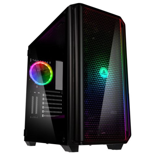 antec antec new gaming nx1000 midi-tower, rgb, tempered glass - schwar noir
