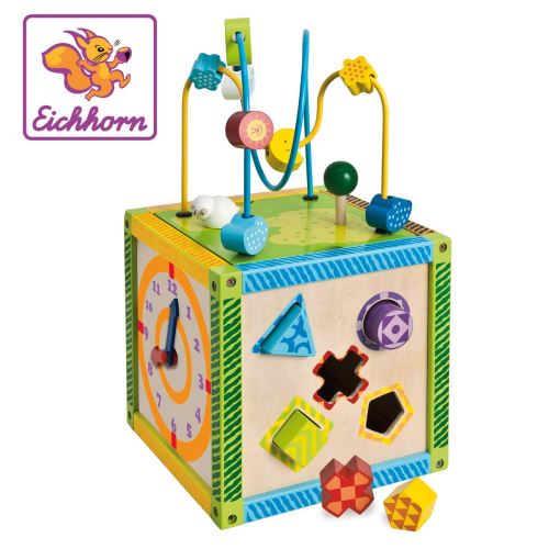 Eichhorn - 100002235 - Jeu Bois - Maison Multi Jeux Eveil - 5 Jeux
