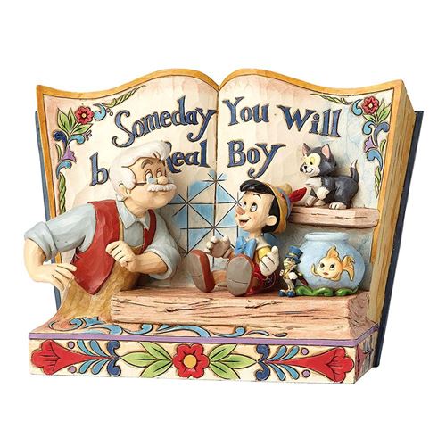 Disney Traditions « Un jour vous serez un vrai petit garçon » Pinocchio Storybook Figurine