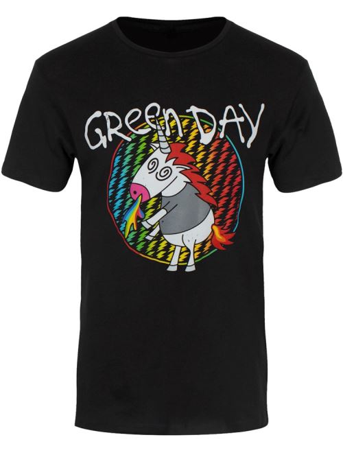 Green Day T-Shirt Checker Unicorn Homme Noir - Taille XXL