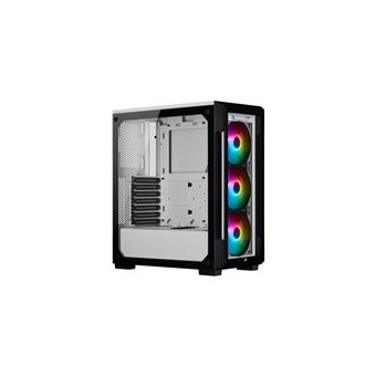 CORSAIR iCUE 220T RGB - Tour - ATX - pas d'alimentation (ATX) - blanc - USB/Audio - 1