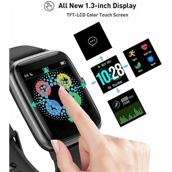 Bracelet intelligent ios android montre cardio waterproof ip66 noir -  Conforama