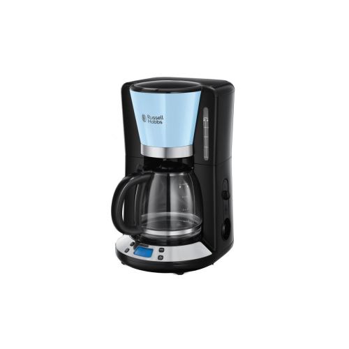 Russell Hobbs 24034-56 - Cafetiere Programmable Colours Plus - Technologie Whirltech - 15 Tasses - 1100 W - Bleu Ciel