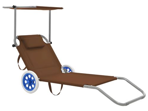 VIDAXL - Chaise longue de jardin - Marron - 63 cm - Image 3