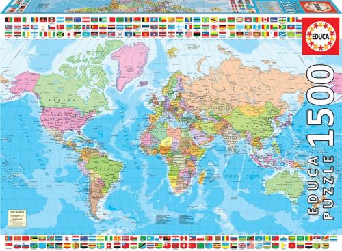 Puzzle adulte : carte du monde - 1500 pieces -