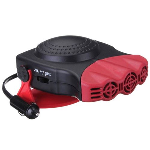 Chauffage D'appoint Voiture 12V 150W 2 En 1 – Dégivreur Et Désembueur Rotatif à 360° – Pour Pare-brise Et Intérieur