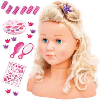 Tête À Coiffer Et Maquiller,Poupées De Maquillage De Coiffure, Tête À Coiffer Et À MaquIller Deluxe, 35Pcs Jouets Innovants - Jeux - Jouets