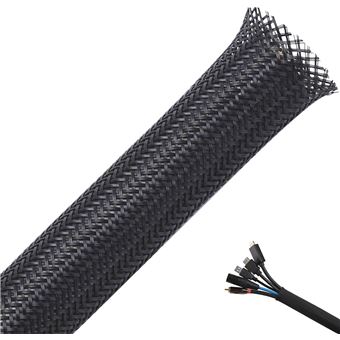 Gaine de protection pour câble couleur noir - fil de silice